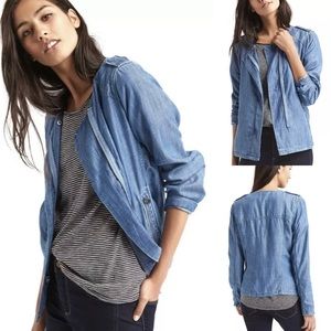 EUC Gap tencel moto jacket